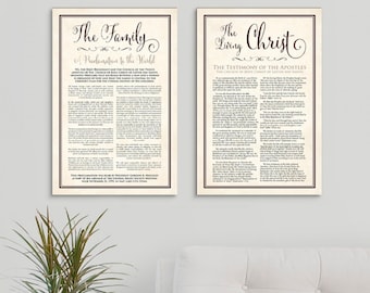 LDS Family Proclamation & The Living Christ Canvas Wrap - LDS Art - LDS Signs Art Decor