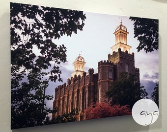 Logan Utah LDS Temple Photo Personalized Custom Canvas Wrap - Gallery Wrap