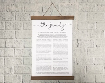 LDS The Family Proclamation - A Proclamation to the World - LDS Art Signs Art Decor