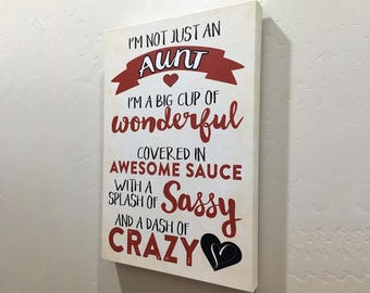 Crazy Sassy Wonderful Aunt Canvas Wrap - Customizable