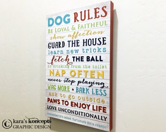 Dog Rules Canvas Wrap - Dog House Rules - Dog Sign - Doghouse Sign