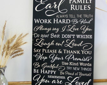 CUSTOM Family Rules Canvas Wrap - Gallery Wrap - Custom Rules - Custom Design