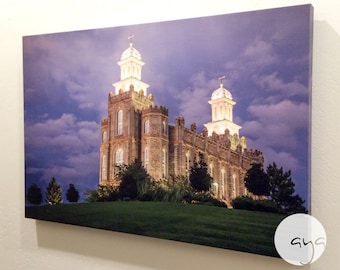 Logan Utah LDS Temple Photo - Personalized Custom Canvas Wrap - Sign - Gallery Wrap