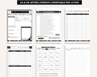 Book Club Discussion Guide Bundle, Printable Book Review, Book Club Question Kit, Book Diary, Reading Journal, A4/Letter Instant Download