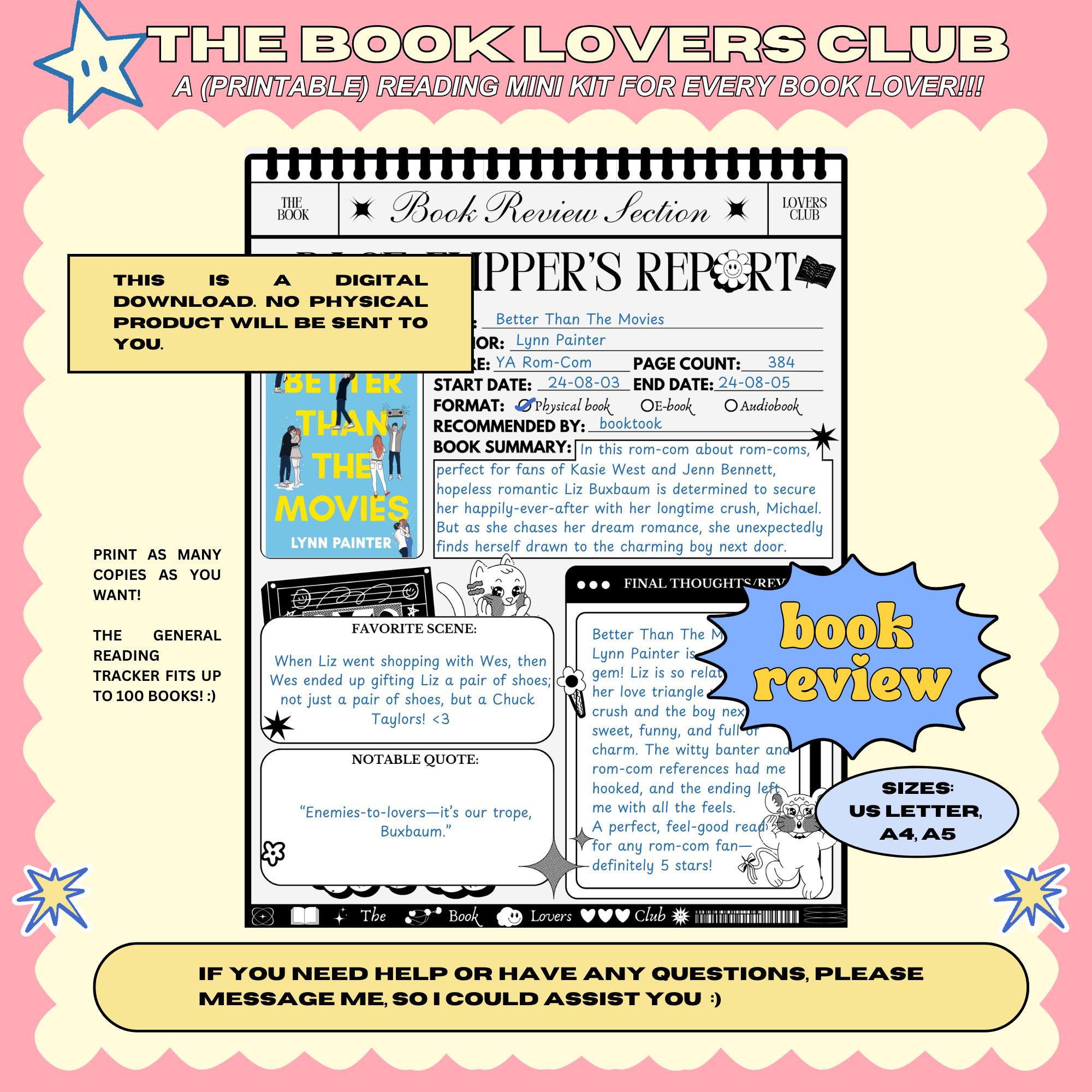 Printable Reading Journal Mini Bundle Reading Tracker Planner Book ...