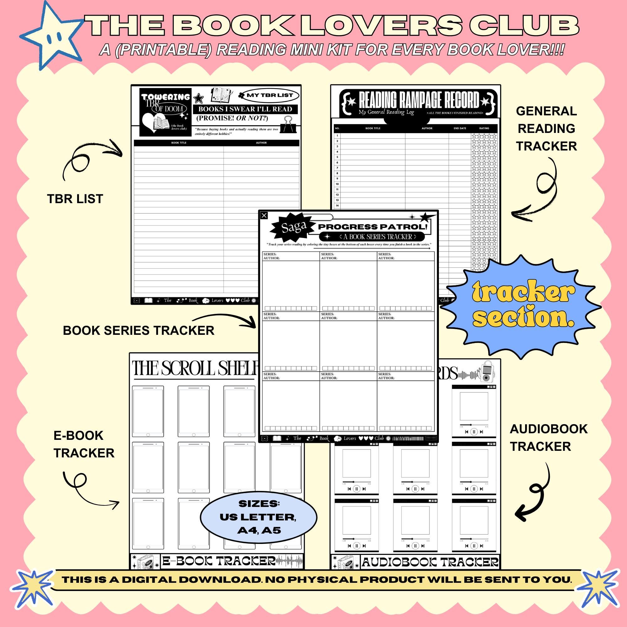 Printable Reading Journal Mini Bundle Reading Tracker Planner Book ...
