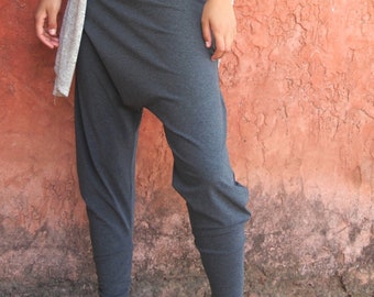 Druze Harem Pants, High Waist Drop Crotch Pants for Women