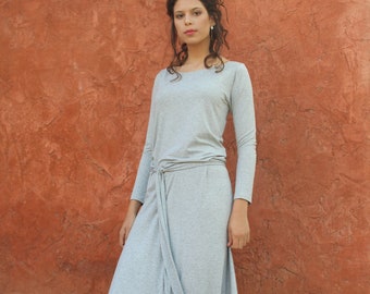 Grey Harem Jumpsuit,  Hippie Evening Wear, Women Drop Crotch Suit