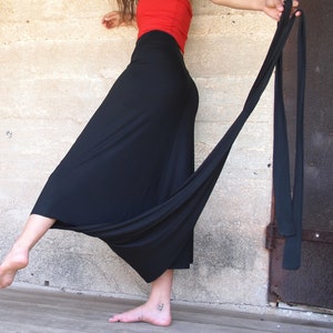 Black Maxi Skirt-Pants, Boho Urban Hippie Chic Skirts for Women image 1