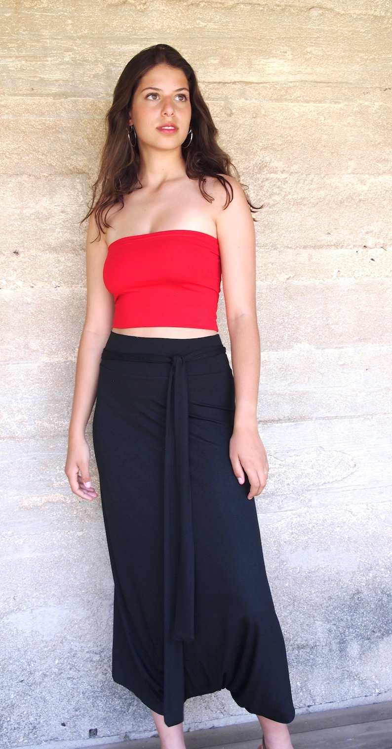 Black Maxi Skirt-Pants, Boho Urban Hippie Chic Skirts for Women image 3