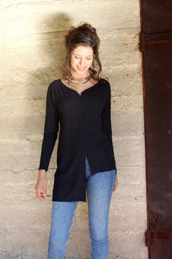 black long sleeve blouse formal