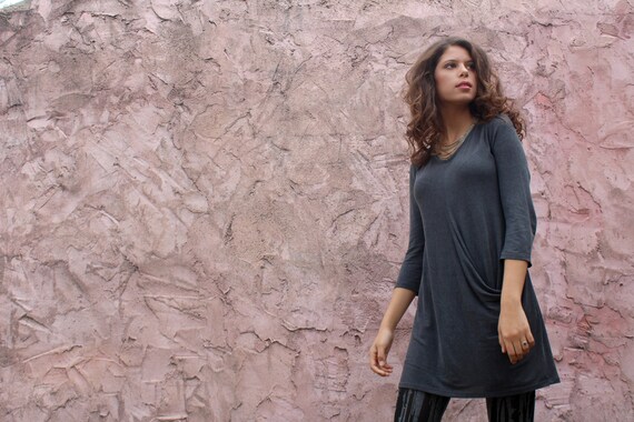 draped tunic dress