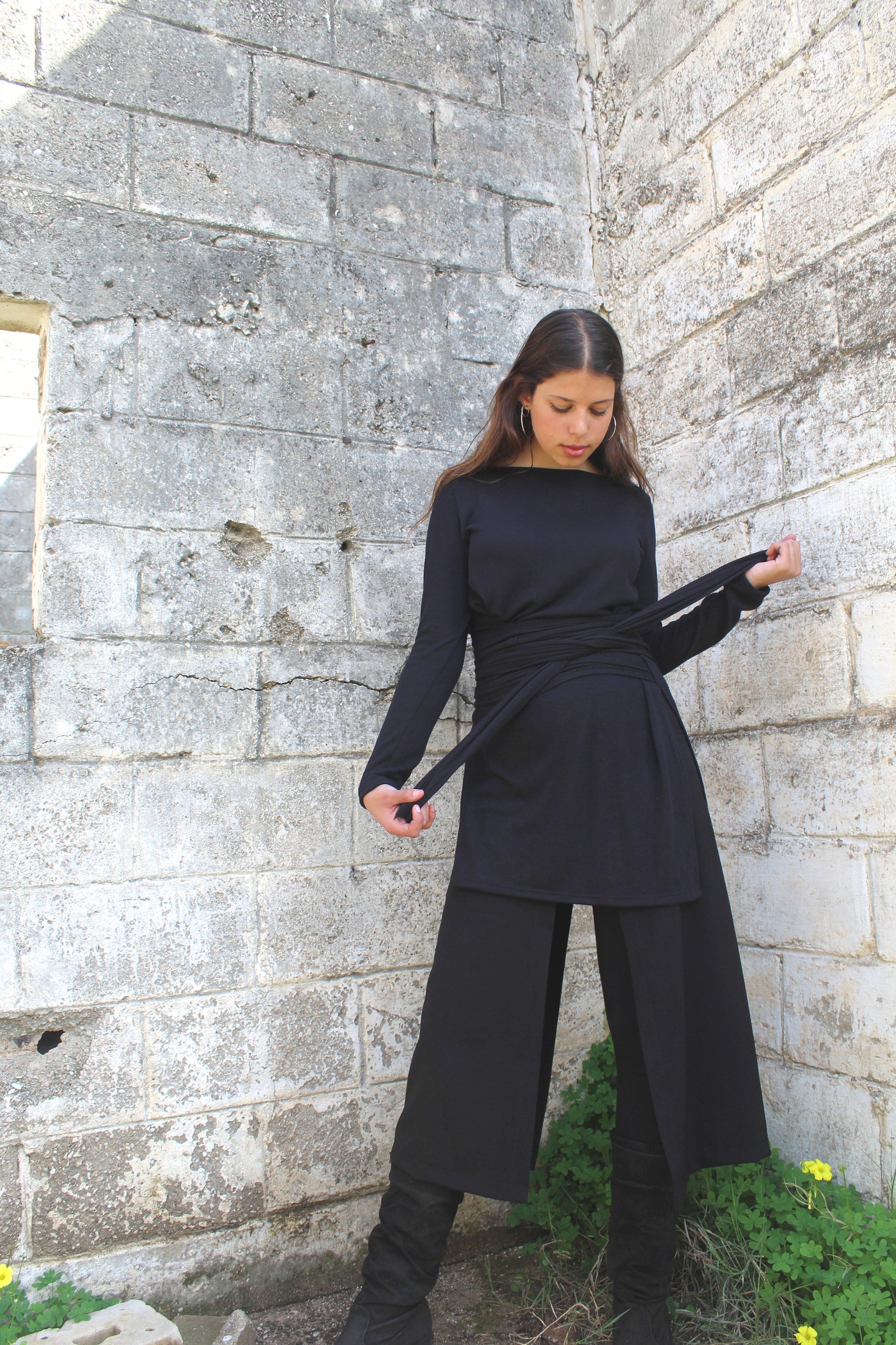 Trenna Knit Blouse - Black