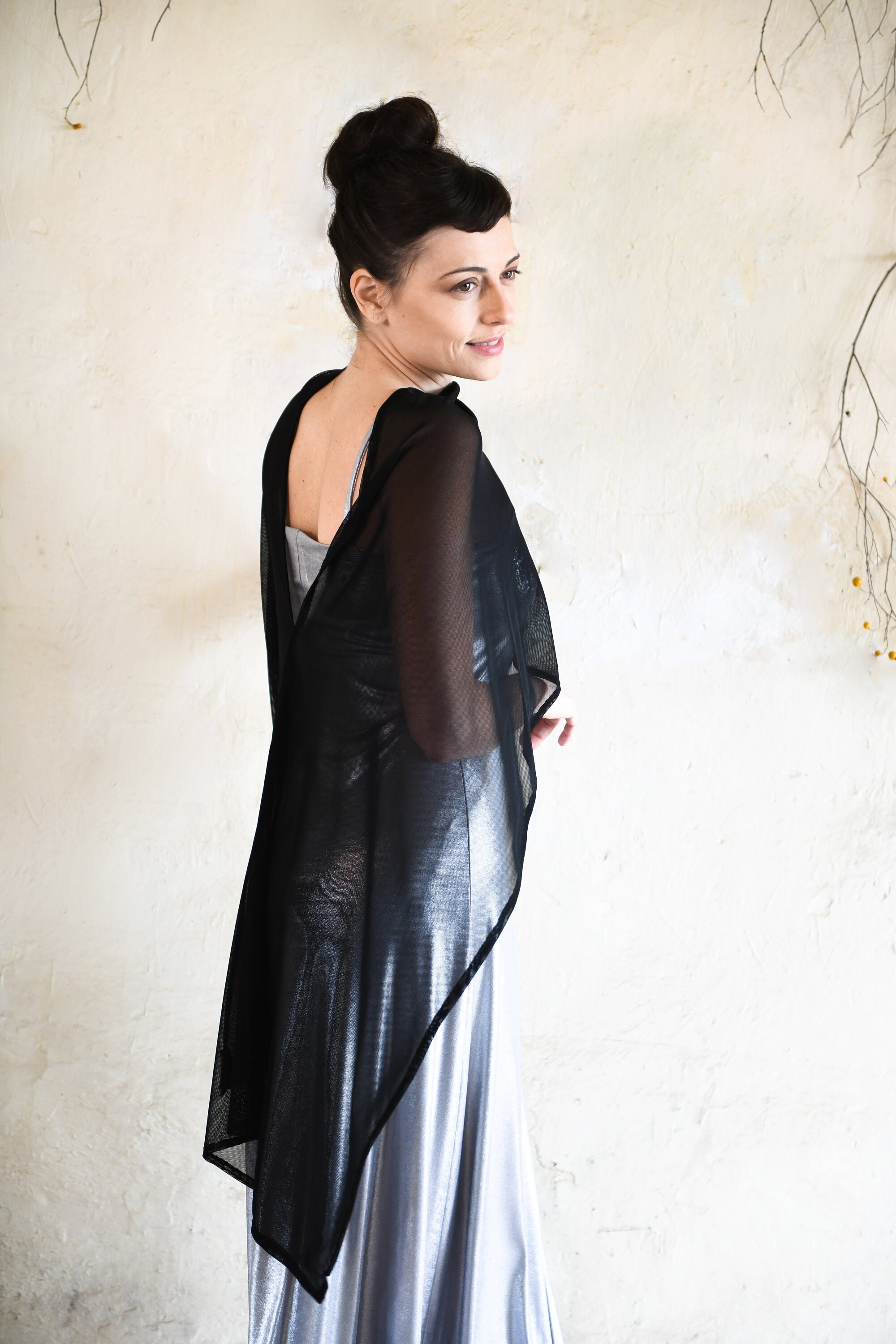 sheer shawl for evening dress