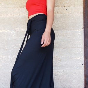 Black Maxi Skirt-Pants, Boho Urban Hippie Chic Skirts for Women image 6