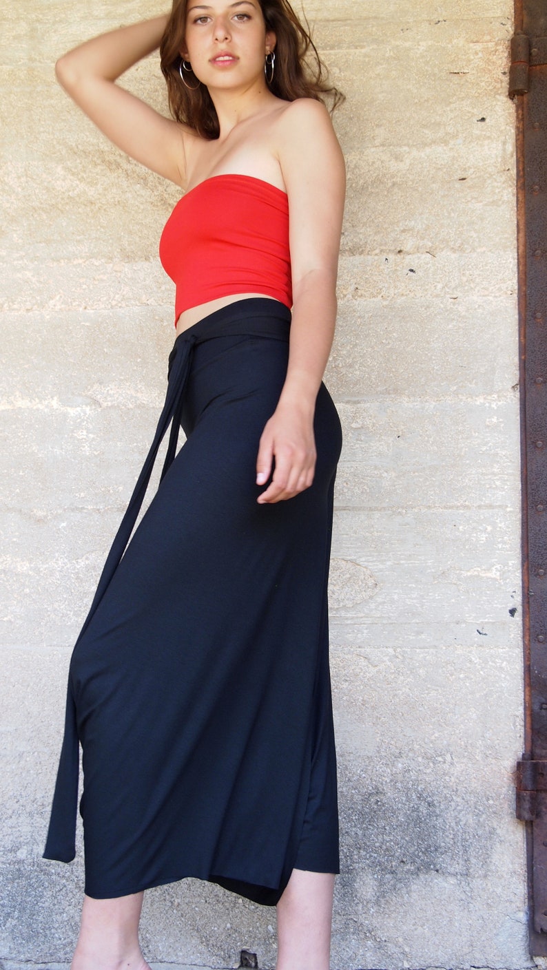 Black Maxi Skirt-Pants, Boho Urban Hippie Chic Skirts for Women image 6