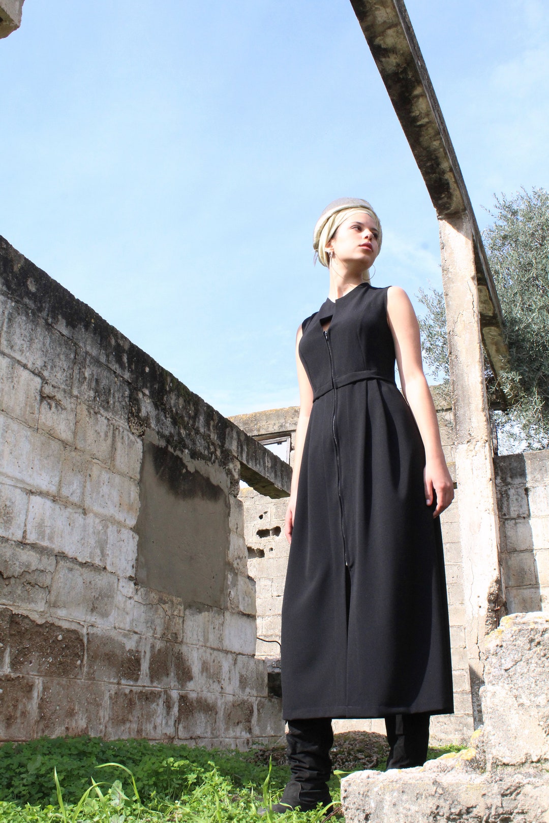 Women'S Black Solid Maxi Dress main image 1
