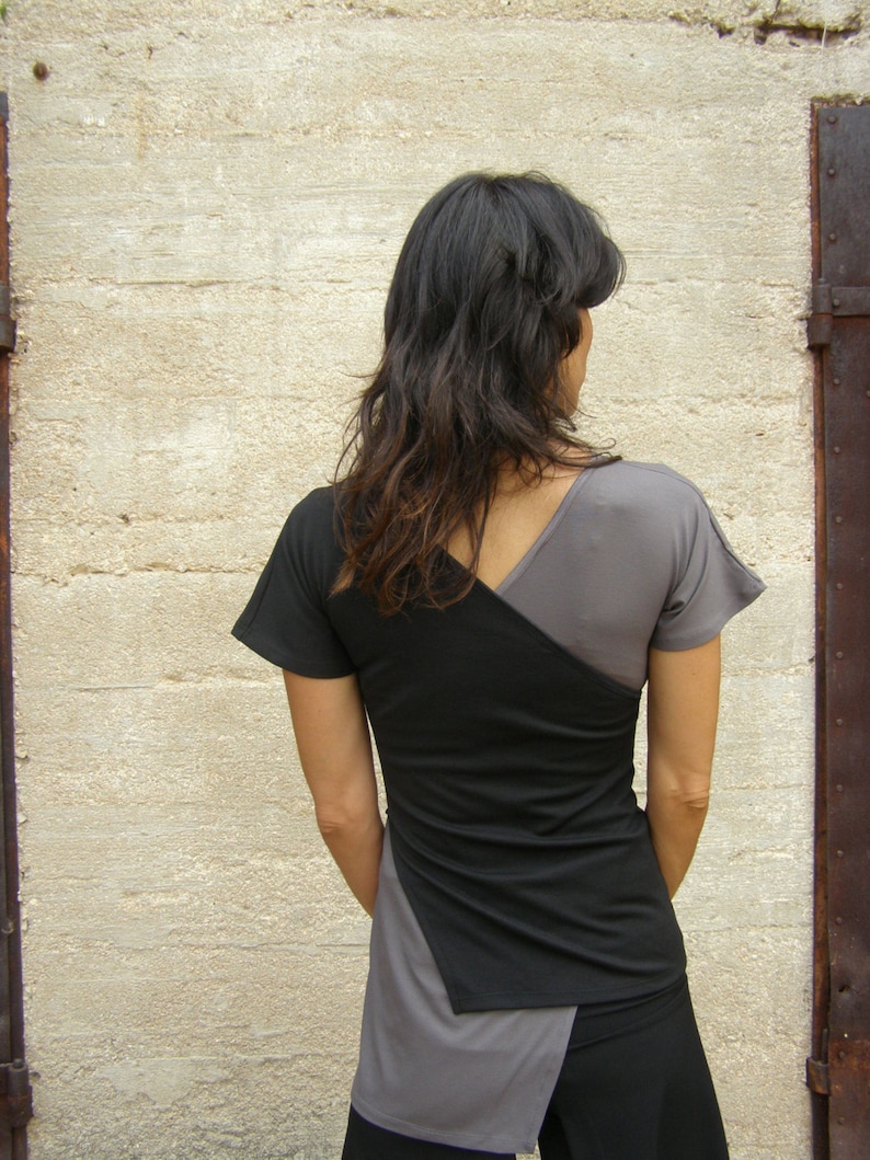 Black Tops for Women Layering Shirts Asymmetrical Shirt - Etsy