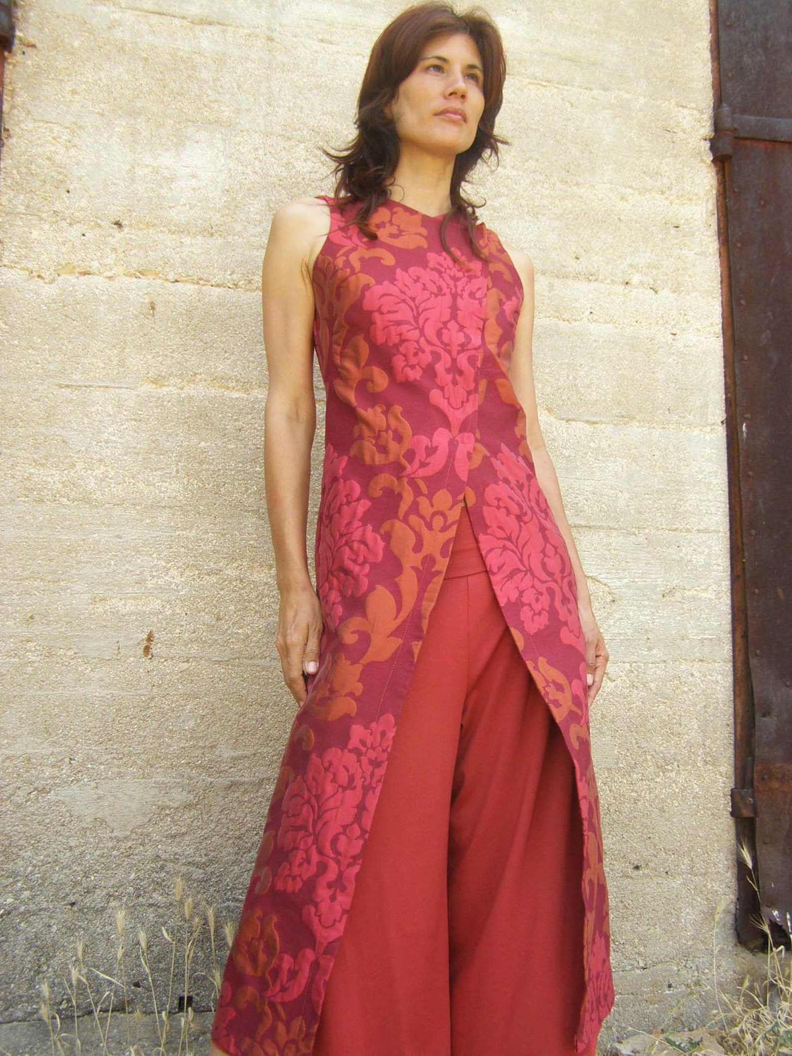 Tailored Red Evening Chinese Style Maxi Dress Plus Size | Etsy