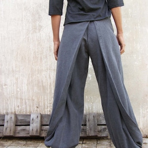 Unique Grey Womens Pants, Origami Trousers, 4 Way Pants, Womens Wrap ...