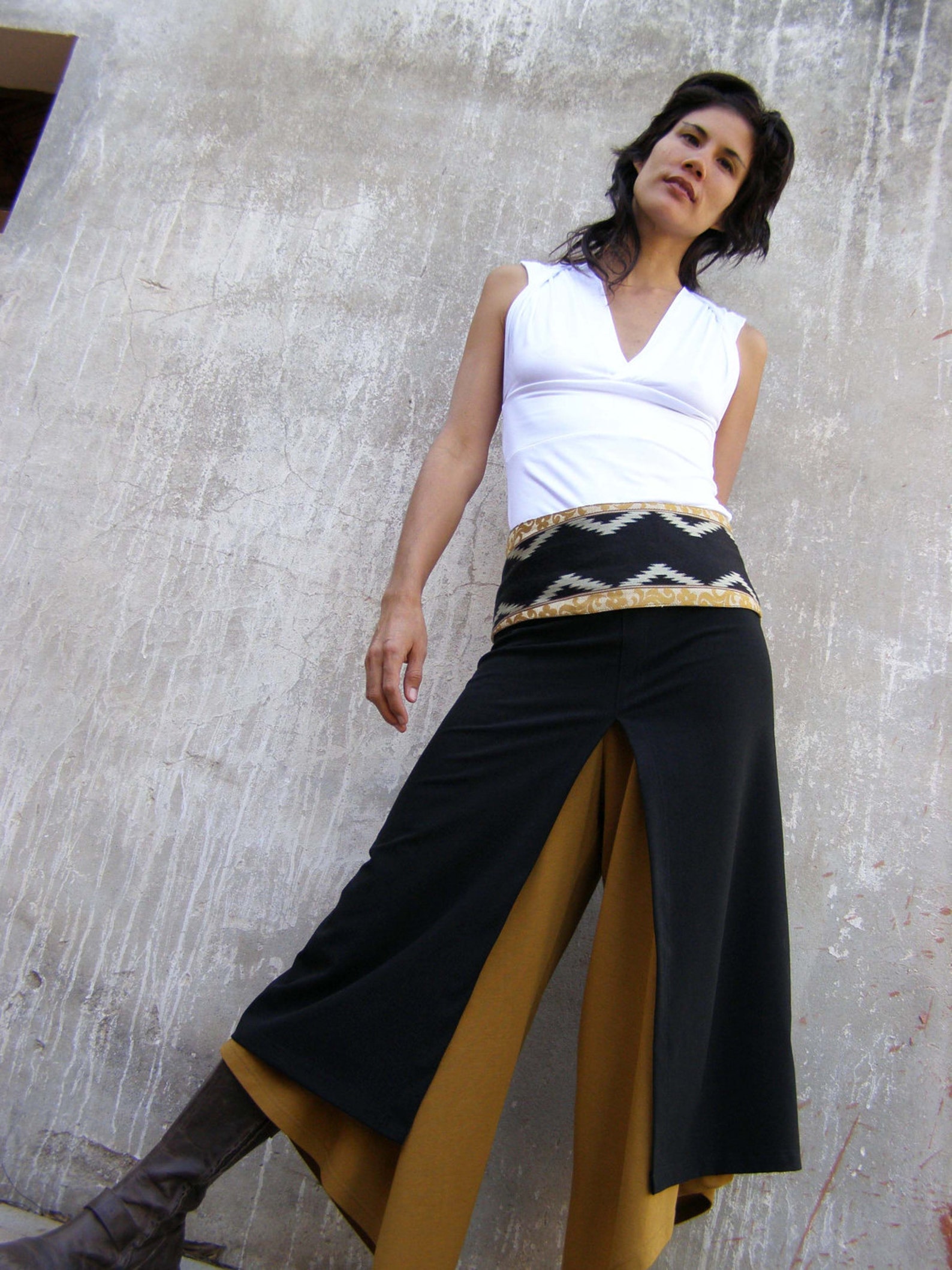 Long Black Skirt Split Midi Skirt Slit Skirt Layered Skirt Etsy