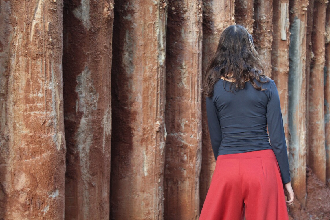 Grey Wrap Top Women 3 Ways Top Boho Urban Long Sleeves Etsy