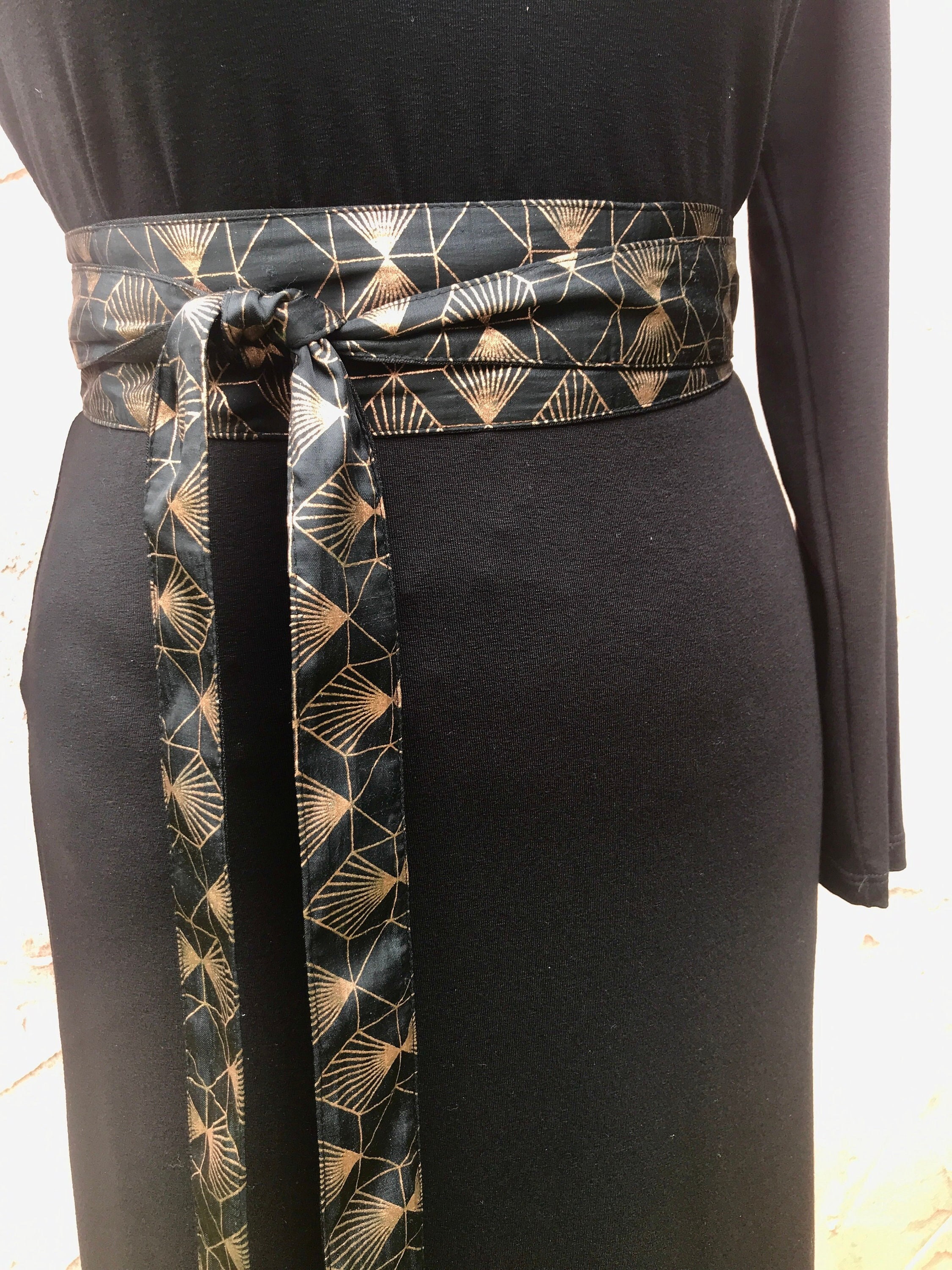 Obi Belt Copper Geometric Sash Belt 