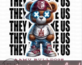 AAMU Bulldogs Bear PNG: Alabama A&M University Sublimation Image (Digital Download)