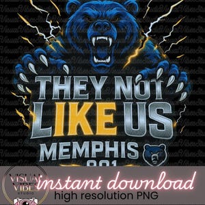 Memphis 901 Day PNG: Grizzly Bear Sports Design (Digital Download) image 2