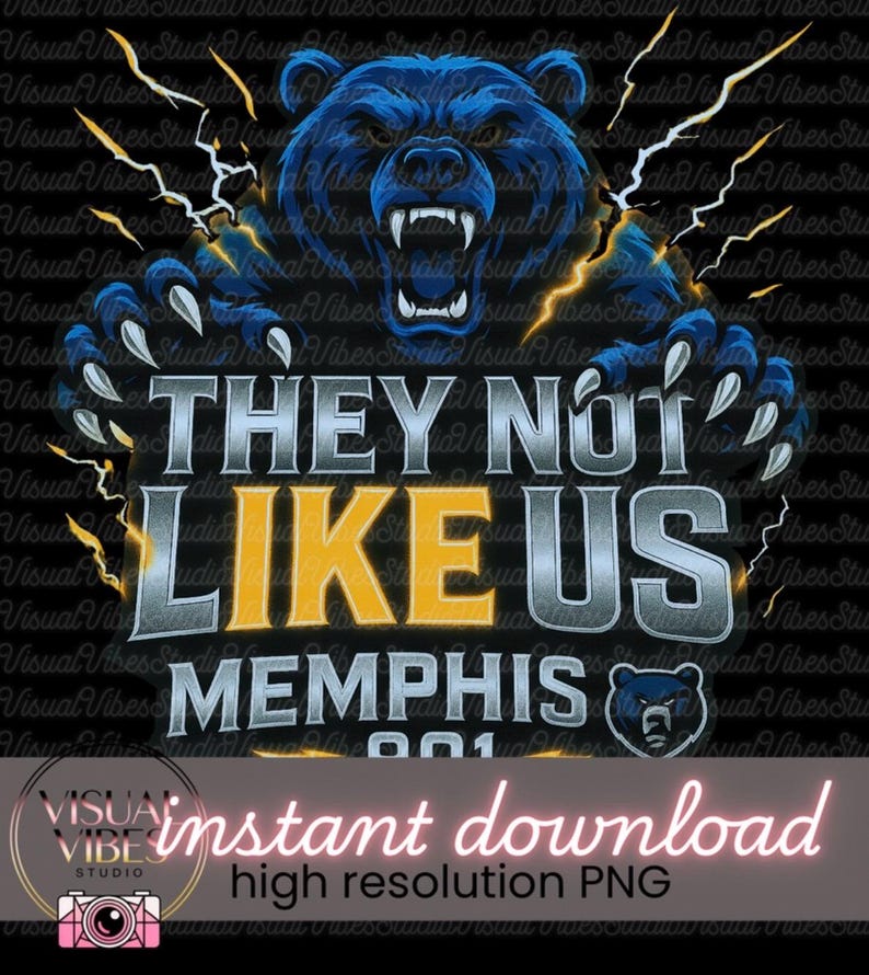 Memphis 901 Day PNG: Grizzly Bear Sports Design (Digital Download) image 2