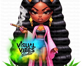 420 Chibi Girl PNG, Graffiti Drip Art (Digital Download)