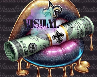 Saints Lips Money PNG, Sublimation Image (Digital Download)