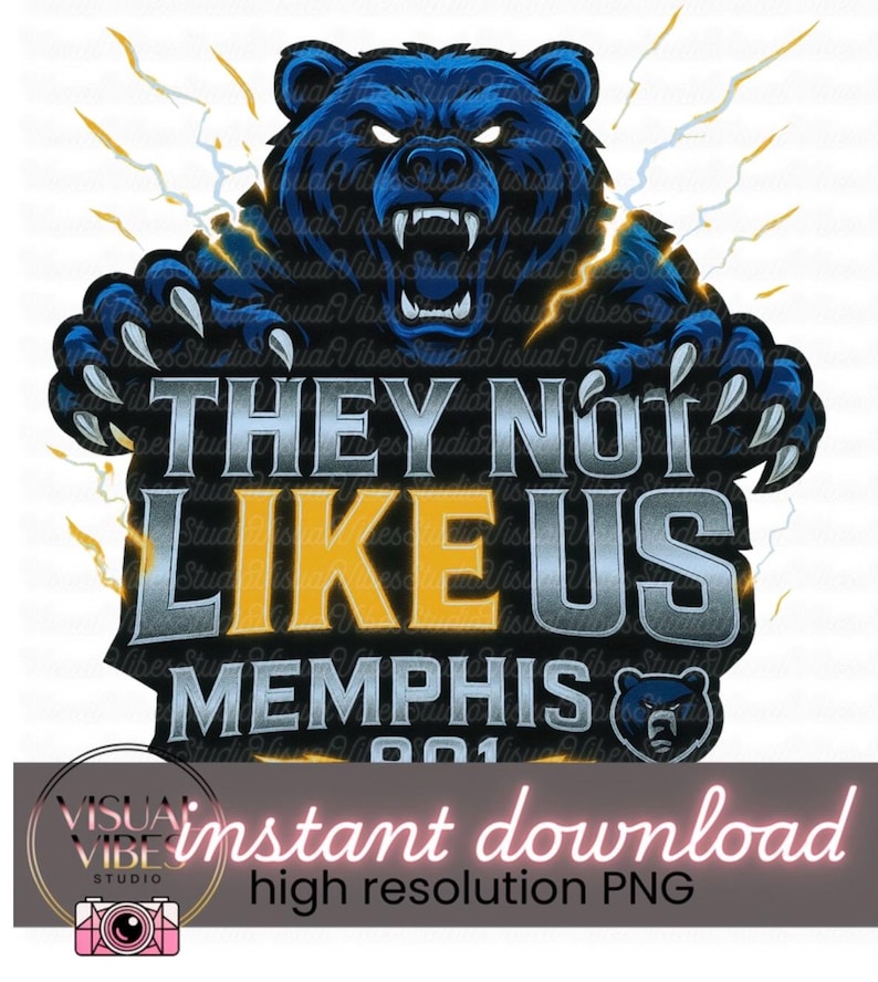 Memphis 901 Day PNG: Grizzly Bear Sports Design (Digital Download) image 1