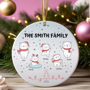 Family Of Five Christmas Ornament, Custom New Family Ornament, Baby&#39;s First Christmas Ornament, Personalized Family Ornament