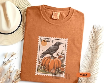 F-Caw-F Funny Crow Shirt, Black Crow Moonlit Raven Unisex T-shirt, Funny Sassy Raven Lover Gift, Autumn Style, Nature-Inspired, Raven Tshirt
