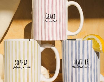 Future Nurse Mug with Name, Personalized Coffee Cup, Gift for Coworker Nurse, Christmas Gift for Nurse, Nursing Student Gift, Mom Nurse