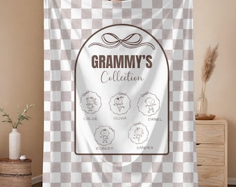 Grandma Blanket,  Gift for Mimi, Custom Blanket, Grandkids Name BLanket, Personalized  Throw Gift For Nana Gigi, Granny Blankets
