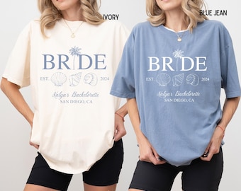 Custom Social Club Beach Bachelorette Shirts, Beach Bride Shirt Comfort Colors, Matching Coastal Bridal Shower Shirts, Bach Club Shirts