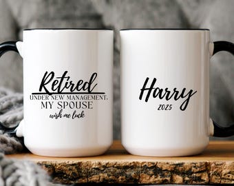 Custom Retirement Mug, Personalized Happy Retirement Cup, Retirement gift for Dad, Coworker Gift