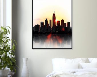 Minimalist Skyline Silhouette Berlin Poster - Modern Wall Art - Framed Artwork for Home