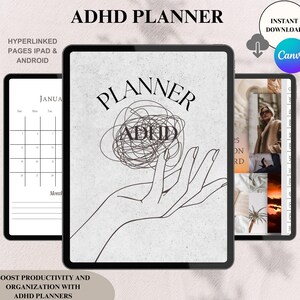 ADHD Digital Planner Goodnotes, ADHD planner Adults, Junk Journal, ADHD planner for work, Adhd organization, Adhd journal, Scrapbook