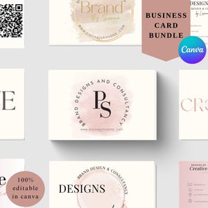 QR Code Business Card Pink Minimal Business Card Template DIY Business Card| Canva Business Card Template Double Sided Business Card