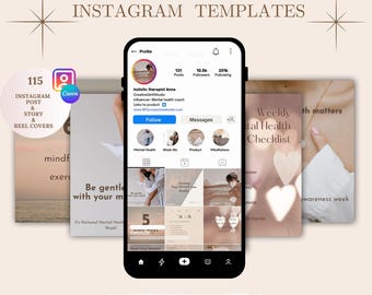 Therapist Instagram Posts, Mental Health Templates, Psychologist Social Media, Therapy, Counseling, Psychology, Counselor, Canva Templates