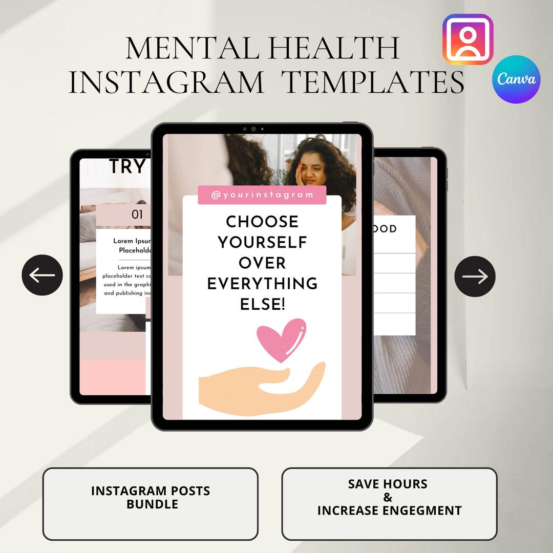 Mental Health Social Media Bundle, Infographics Templates Instagram ...