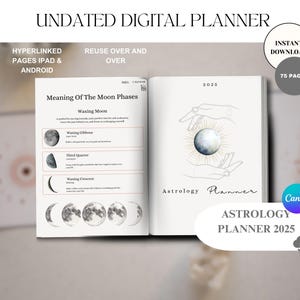 2025 Mond Kalender | Mond Kalender | Hexe | Astrologie-Planer | Tarot Buch | Buch der Schatten | Zauberbuch | Mondphasen | Mond Sternzeichen |