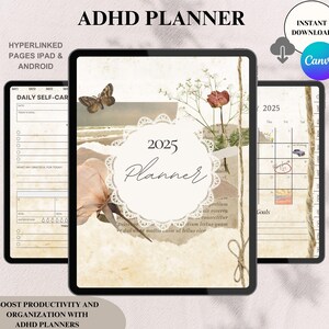 ADHD Digital Planner Goodnotes, ADHD planner Adults, Junk Journal, ADHD planner for work, Adhd organization, Adhd journal, Scrapbook