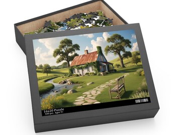 Riverside Cottage Retreat Puzzle (500-Piece)