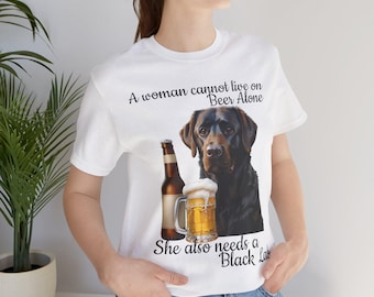Black Labrador Beer Graphic Lovers Tee | Black Lab Graphic Tee | Beer Lovers Gift | Dog Tshirt | Labrador Shirt | Black Labrador