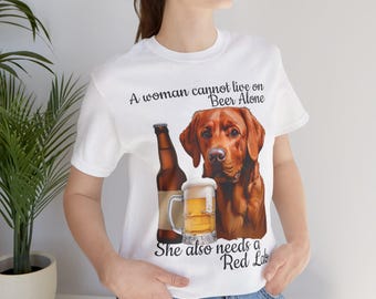 Red Labrador Beer Graphic Lovers Tee | Red Lab Graphic Tee | Beer Lovers Gift | Dog Tshirt | Labrador Shirt | Red Labrador