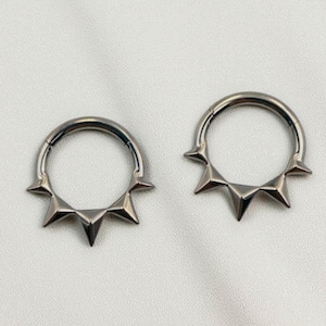 Spiked Septum Clicker | Spike Hoop Nose Ring | Daith & Cartilage Piercing Jewelry